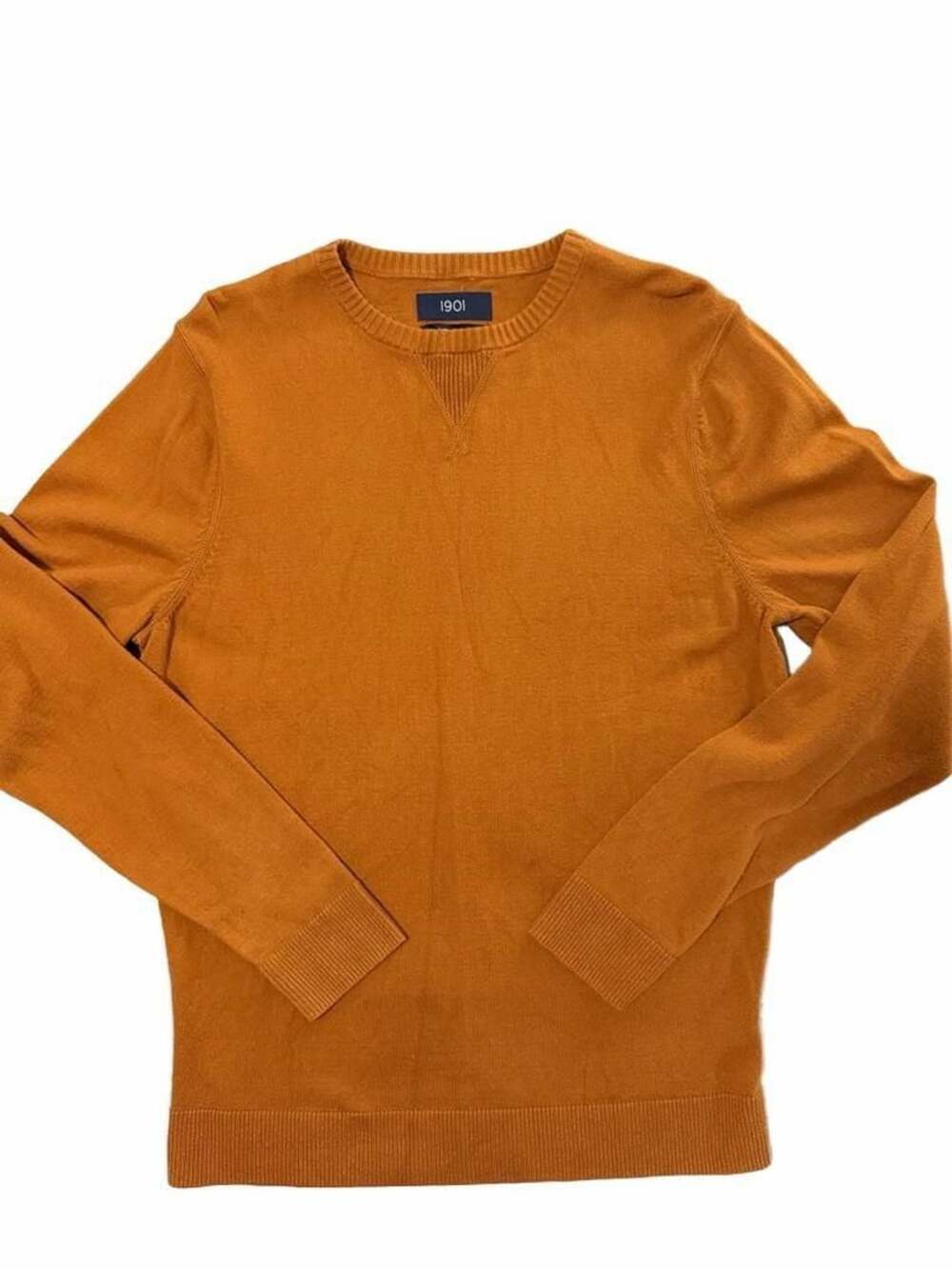 1901 Cotton Cashmere Crewneck Sweater Orange Men's Size M